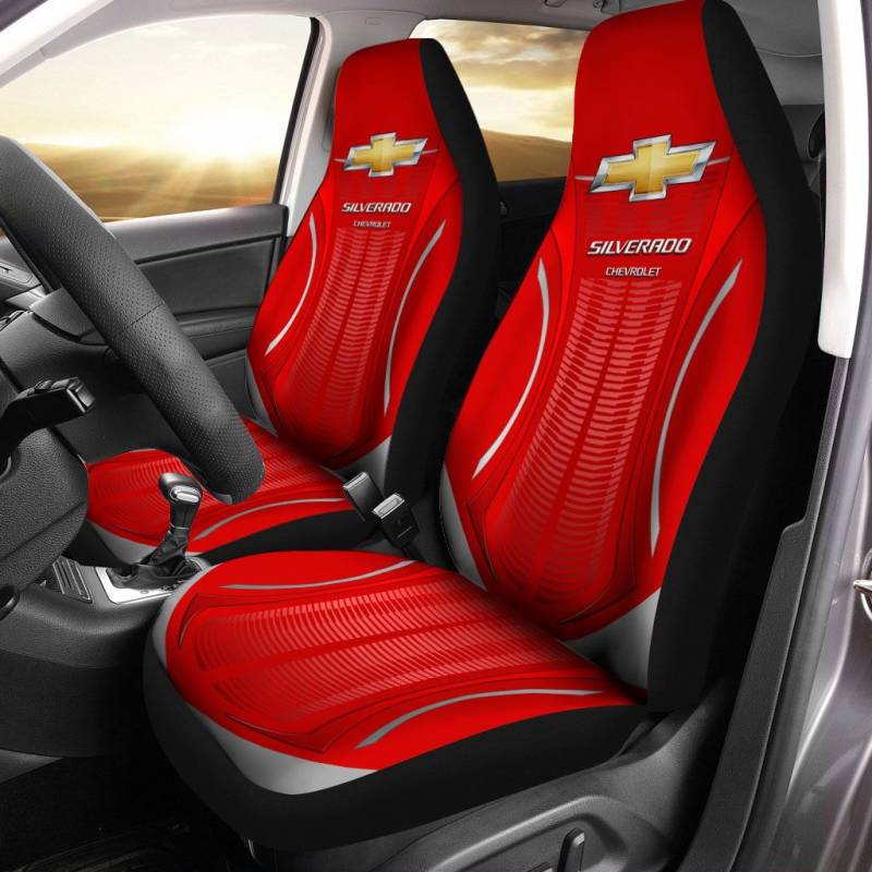 Chevrolet Silverado NTA Car Seat Cover (Set of 2) Ver 5 (Red)