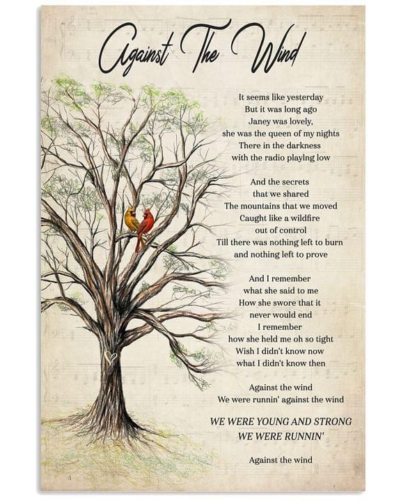 Bob Seger Against The Wind Lyrics Cardinals Poster Poster Canvas ...