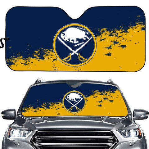 Buffalo Sabres Logo Print Car Sun Shade 3D Printed In Yellow & Dark Blue