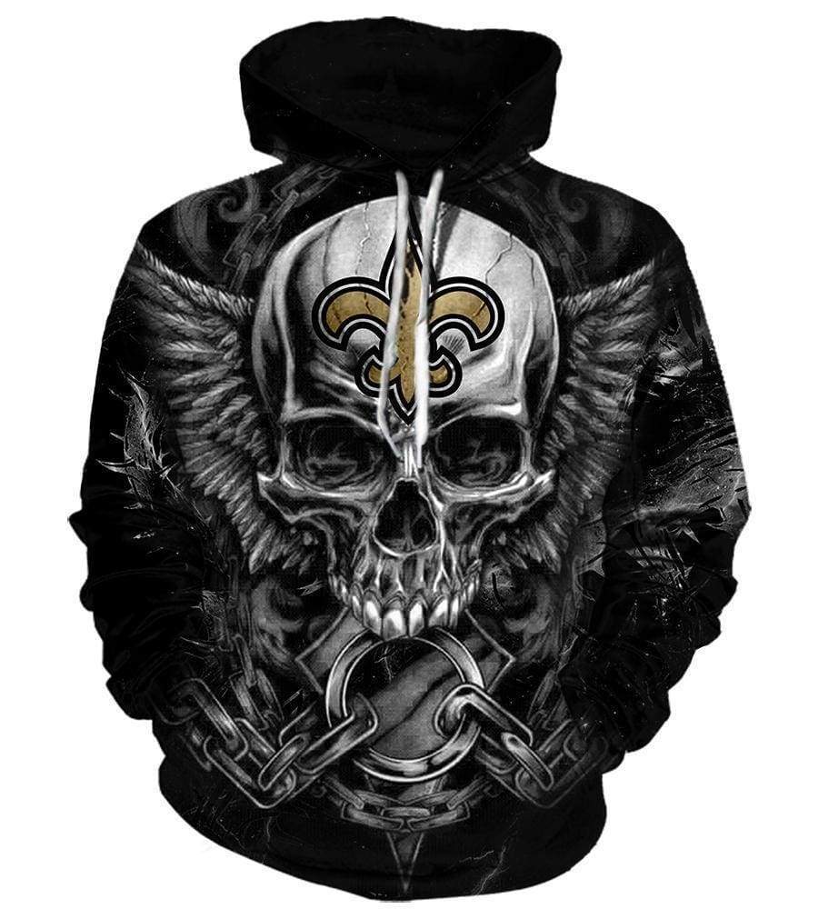 Football New Orleans Saints Hoodies – Pullover Black 3D Hoodie