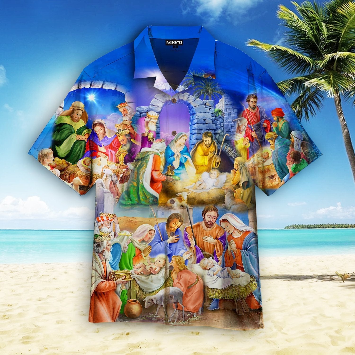 Nativity Christmas Birth Of Jesus Aloha Hawaii Shirts For Men And Women Ha55749