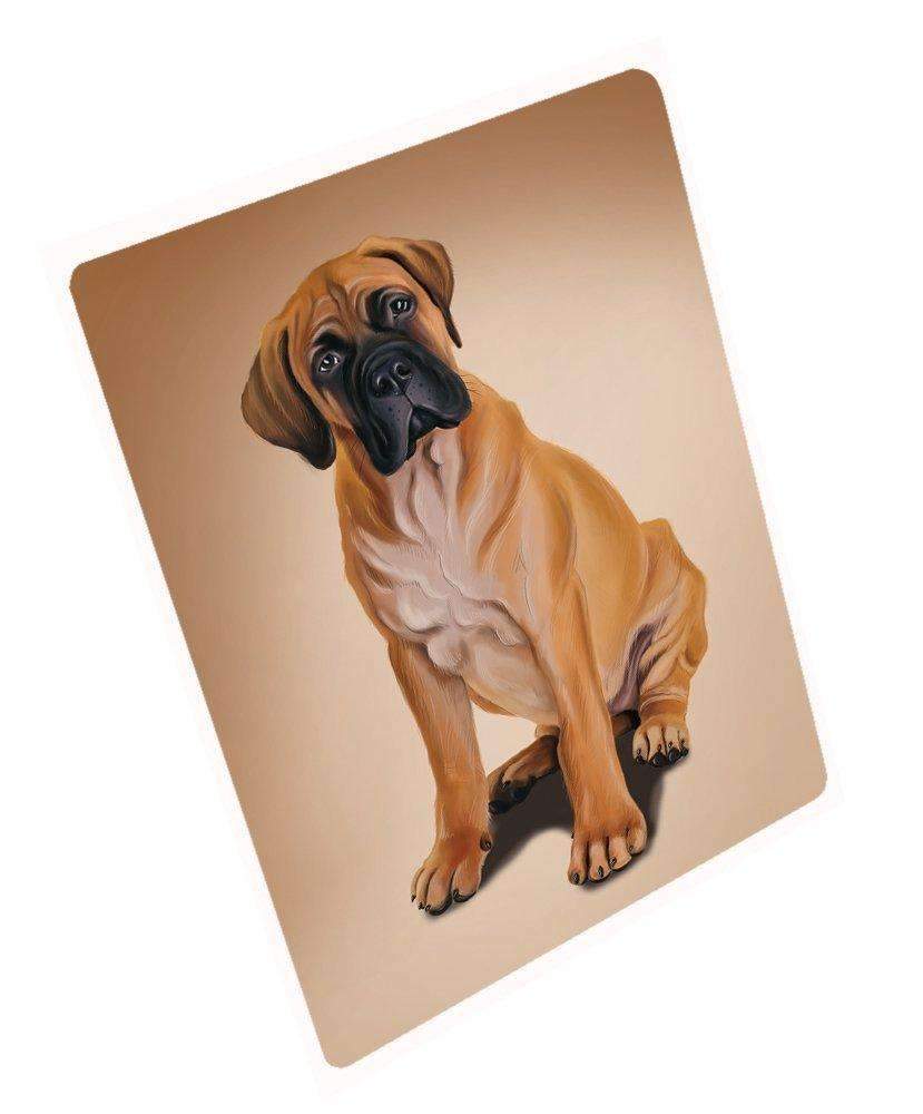 Bull Mastiff Puppy Dog Art Portrait Print Woven Throw Sherpa Plush Fleece Blanket