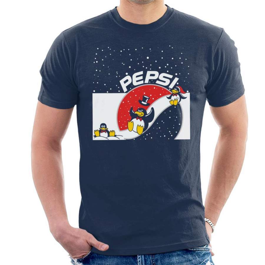 Pepsi Cute Penguin Slide Men’s T-Shirt