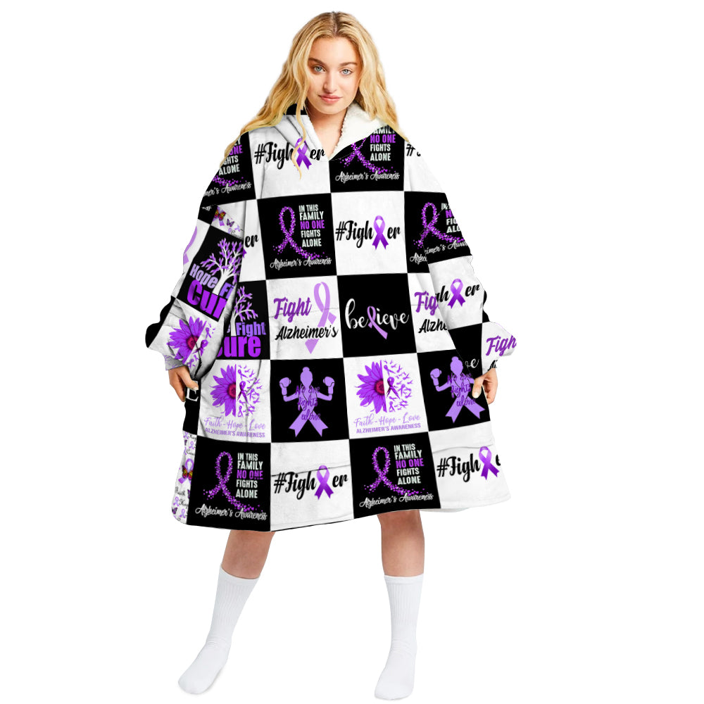 Alzheimer’S Pattern Caro Oversized Hoodie Unisex Fashion Hoodie Blanket With Hood Pocket And Sleeves For Everyone