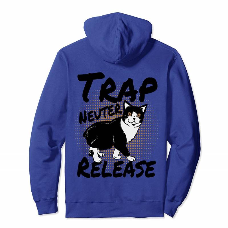 TNR Trap Neuter Release Feral Cat & Kitten Rescue Awareness Pullover Hoodie