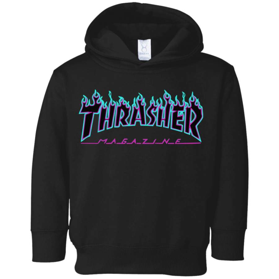 Thrasher puple flame Logo 3326 Rabbit Skins Toddler Fleece Hoodie