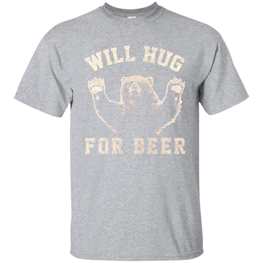 Will Bear Hug For Beer Vintage Collegiate Graphic T-Shirt Men