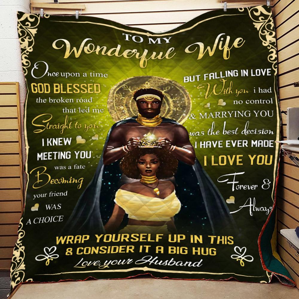 Black Couple To Wife Once Upon A Time God Blessed Quilt