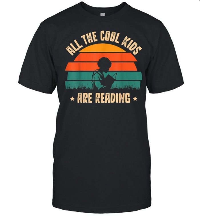 All The Cool Are Reading Book Vintage Reto Sunset YW1701692CL T-Shirt