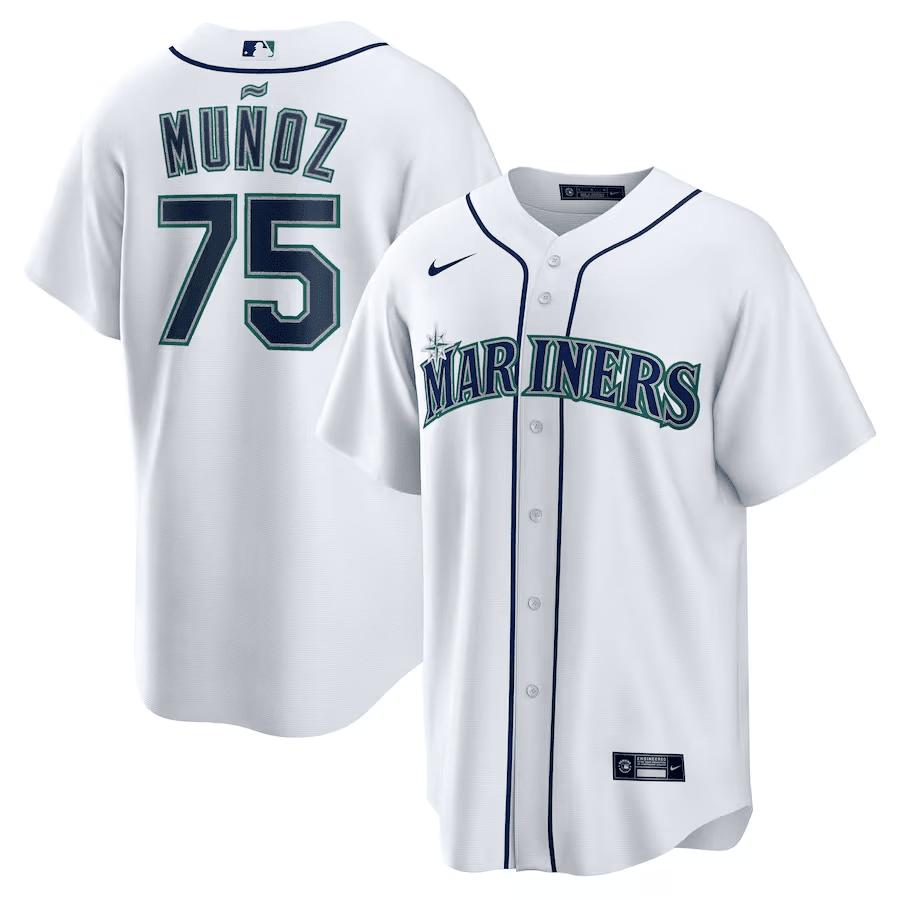 Andres Munoz 75 Seattle Mariners Home Men Jersey – White