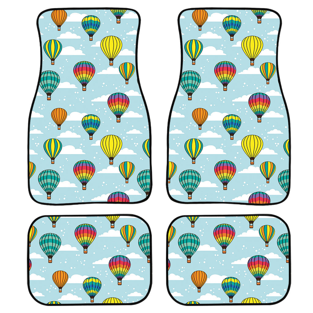 Colorful Air Balloon Pattern Print Front And Back Car Floor Mats, Front Car Mat