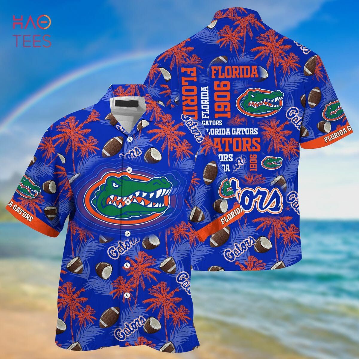 NCCA Florida Gators Coconut Blue Orange Hawaiian Shirt