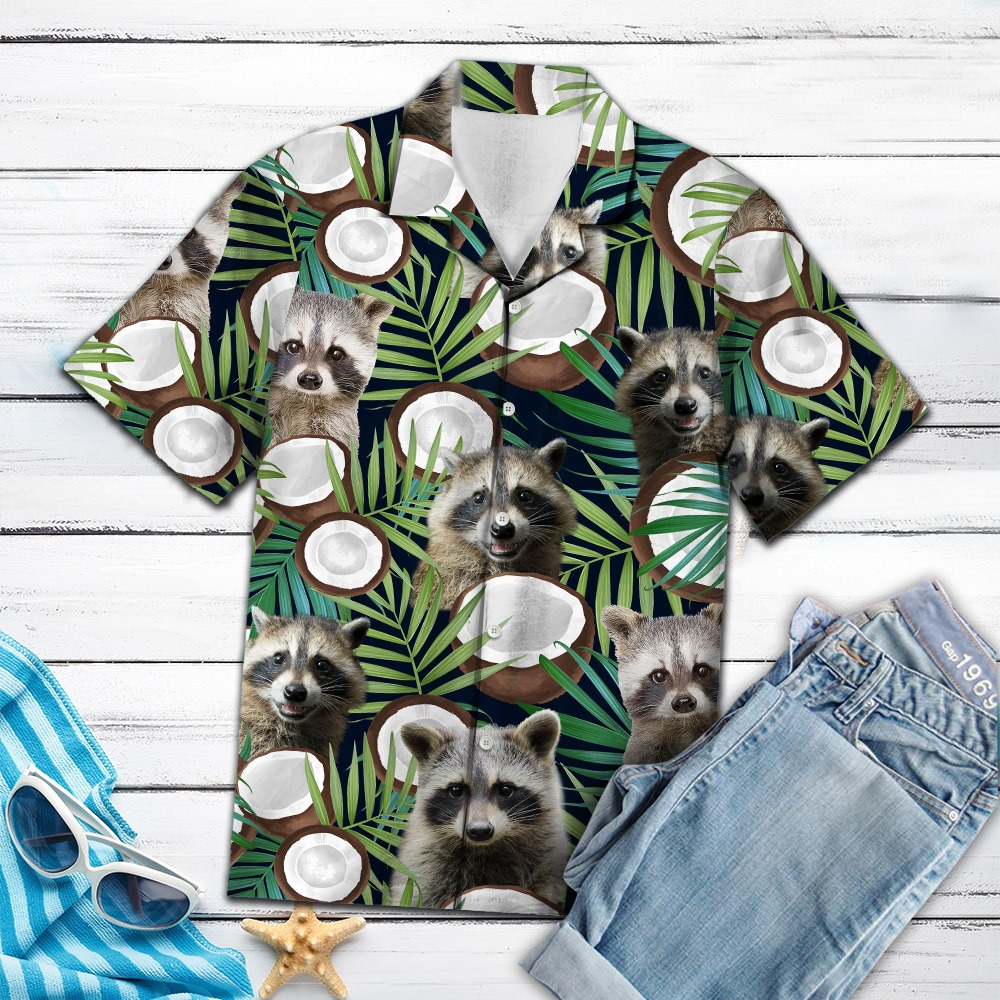 Raccoon Hawaii Shirt Unisex Full Size Adult Colorful Ha102615