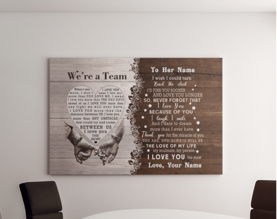 We’Re A Team When I Say I Love You The Most -The Love Of My Life Landscape Canvas & Poster Best Gift For Lover Couple Wife From Husband Home Decor Wall Art Visual Art
