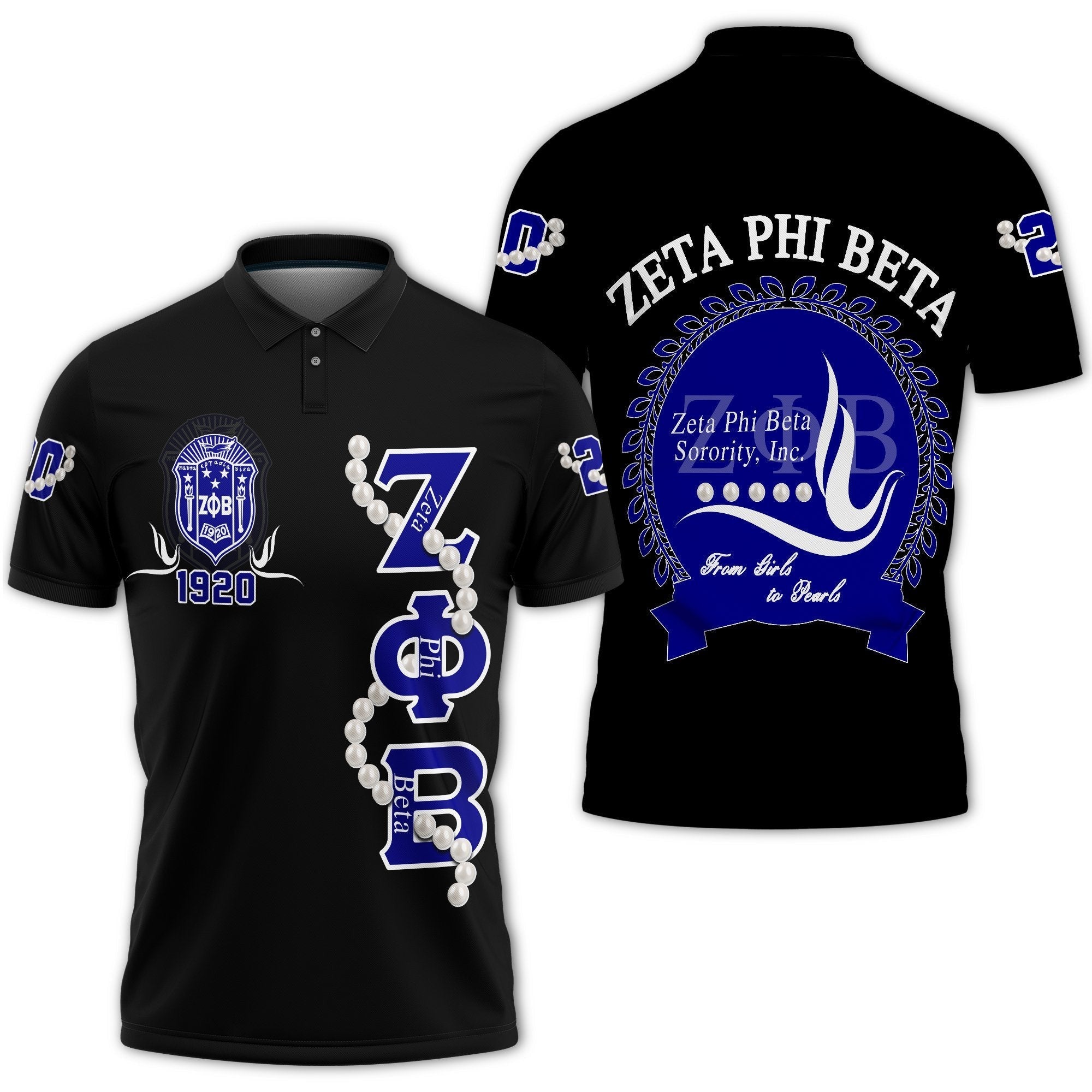 Sorority Polo – Zeta Phi Beta Pearl Polo Shirt