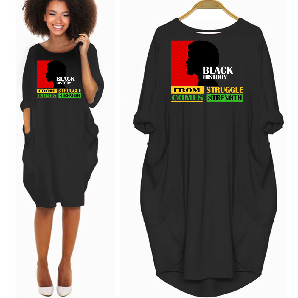 African Print Dresses Cute Girl With Afro From Struggle Comes Strength Bhm Afrocentric Clothing