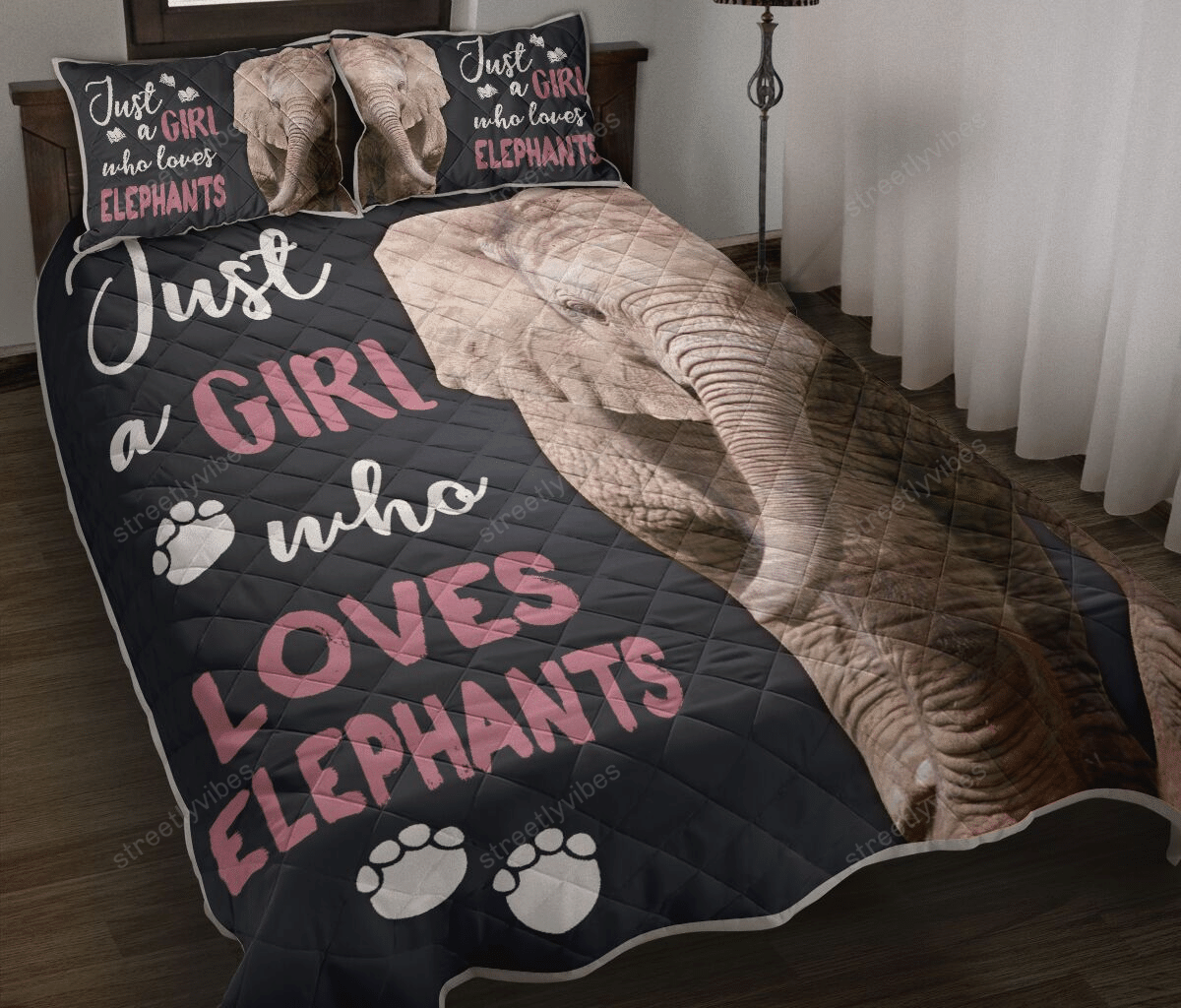 Just A Girl Who Loves Elephants Quilt Bedding Set