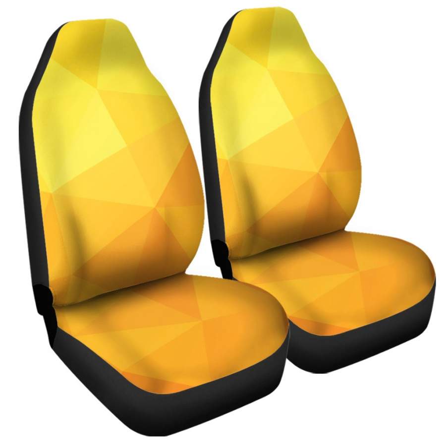 Yellow Polygonal Geometric Print Universal Fit Car Seat Covers