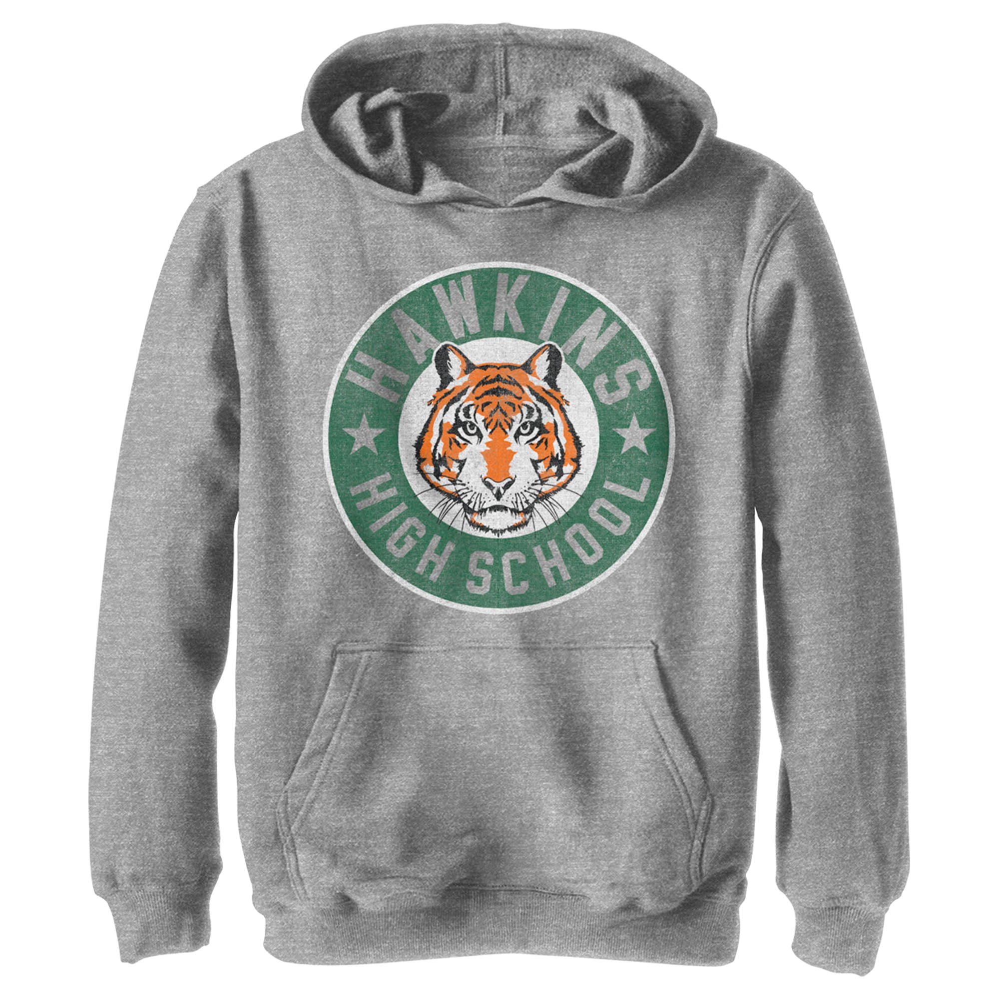 Boy’S Stranger Things Retro Hawkins High School Tiger Mascot Pull Over Hoodie