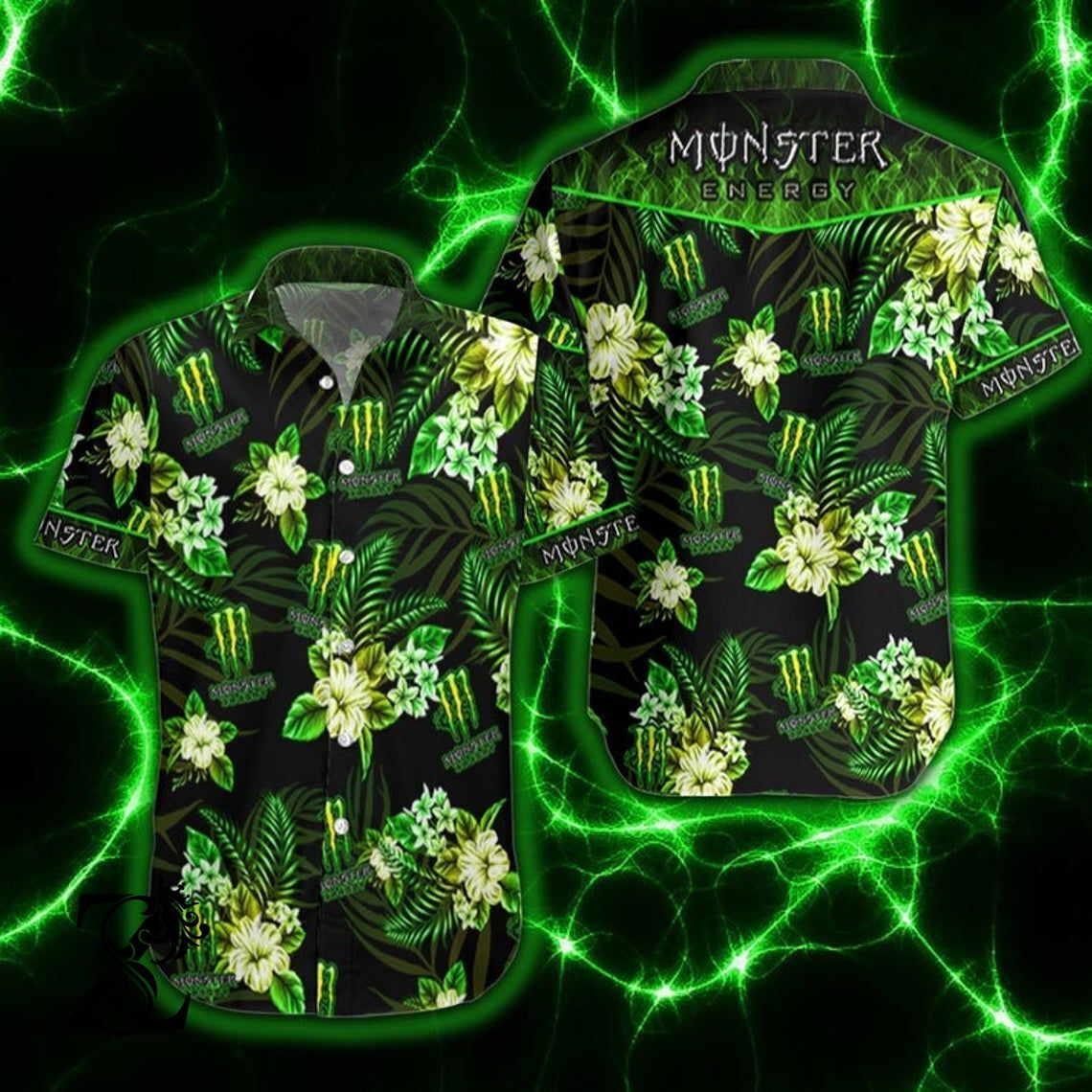 Th0026 Monster Energy Hawaiian Aloha Shirt