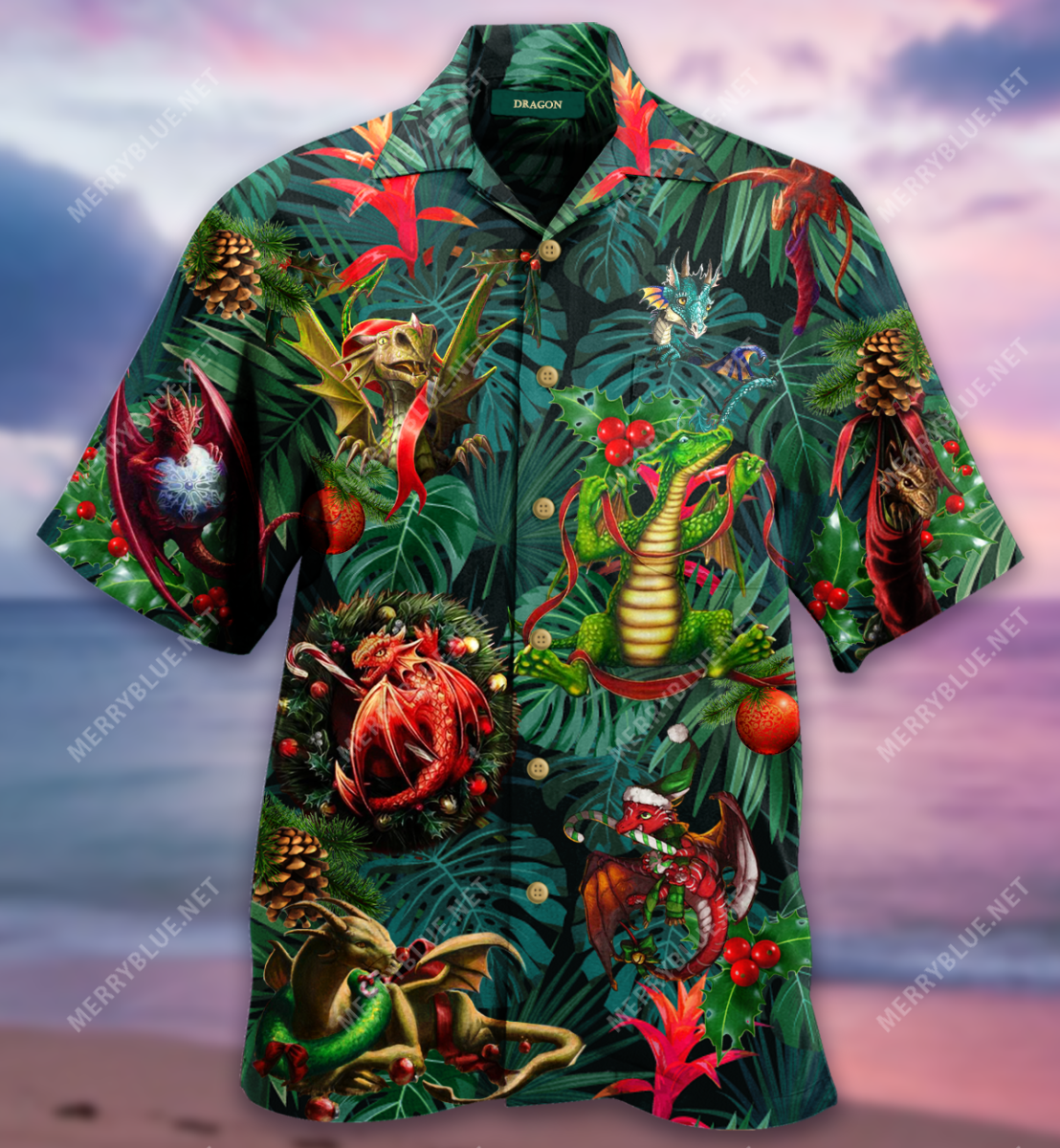 Christmas Dragon Unisex Hawaii Shirt Ha57156