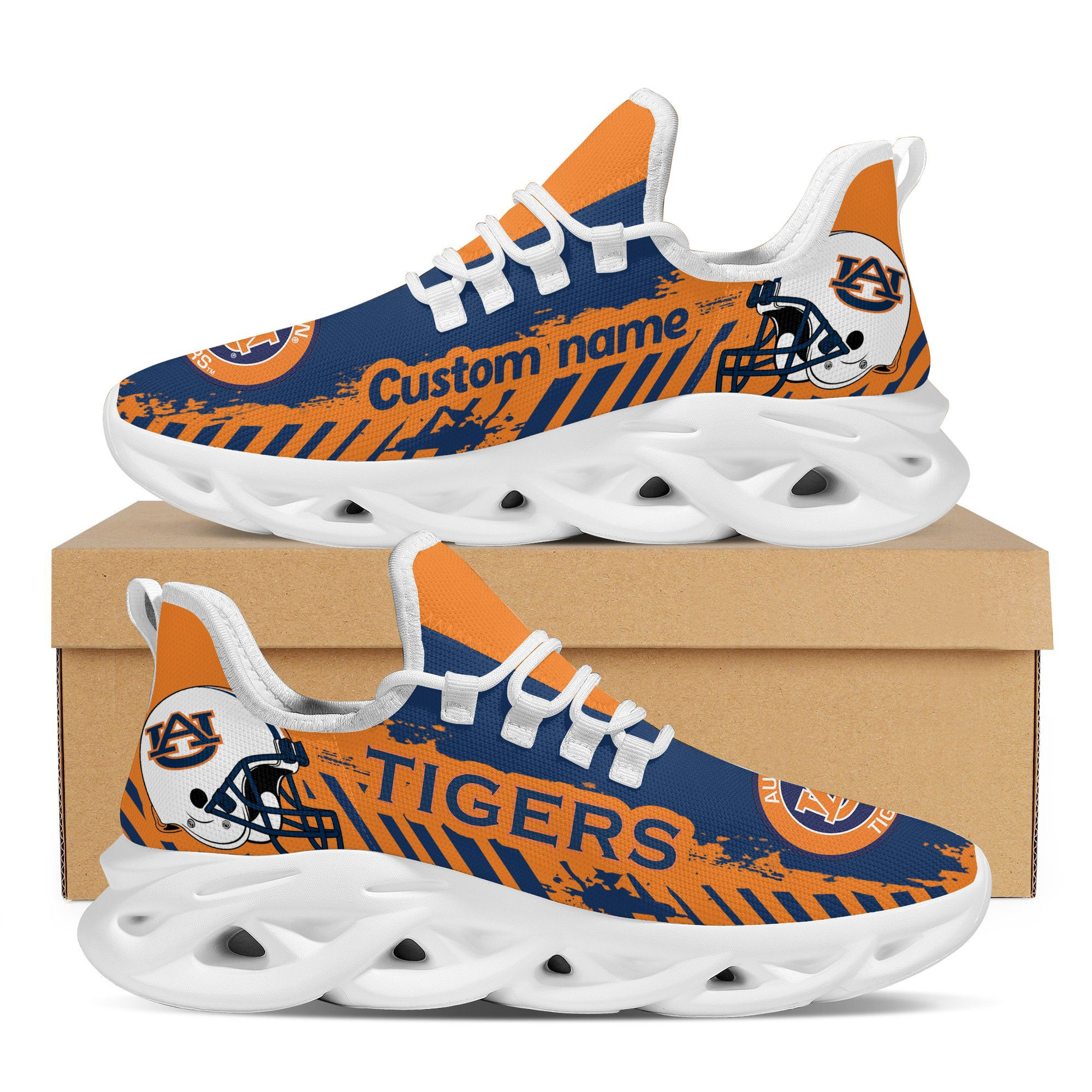 Auburn Tigers American Football Team Helmet Custom Name Personalized Men And Women Max Soul Sneakers Shoes For Fans