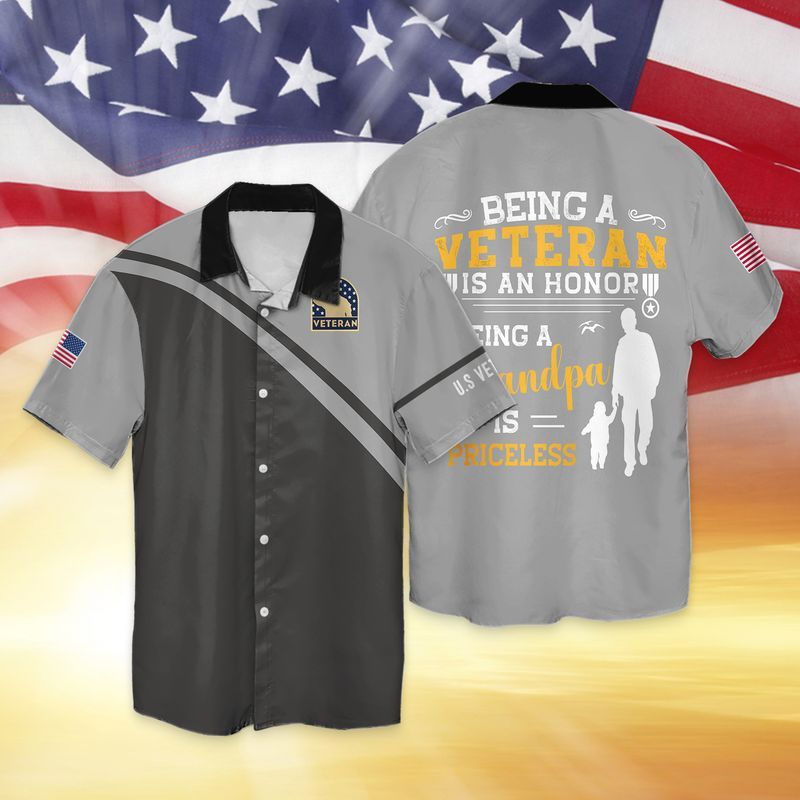 Veteran Grandpa Memorial Day Being A Is Priceless Hawaii Shirt Ha29309