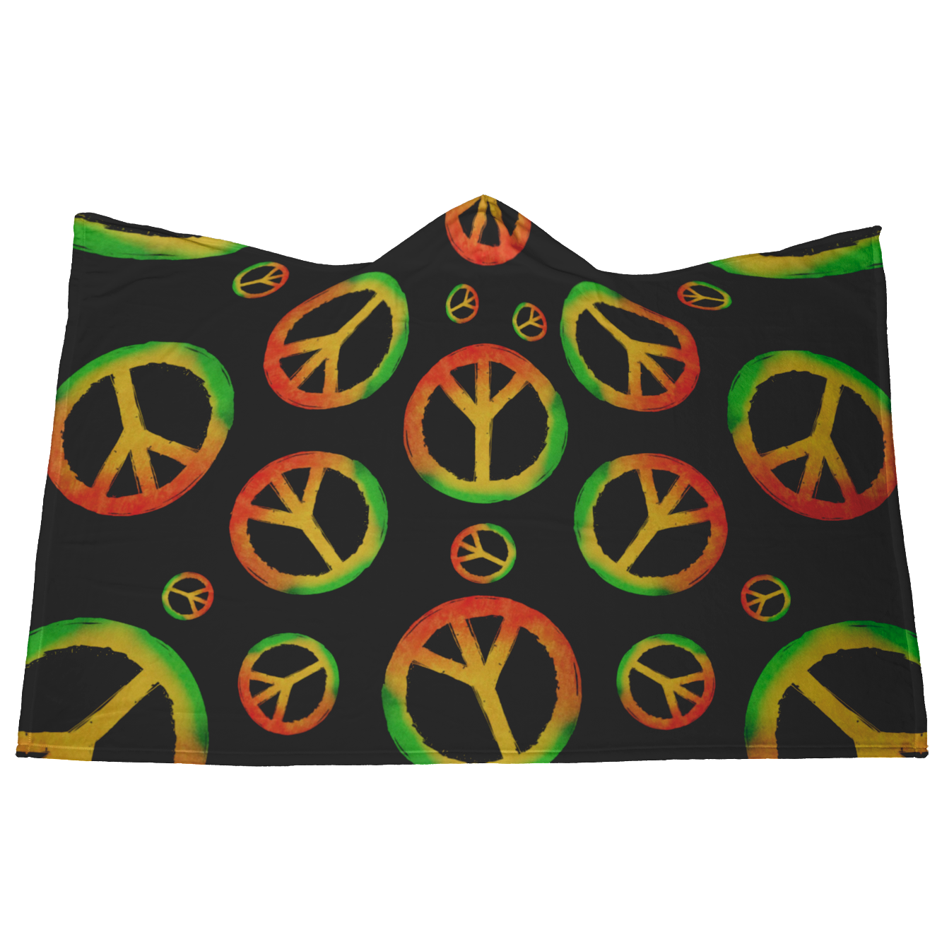 Black Peace Hooded Blanket