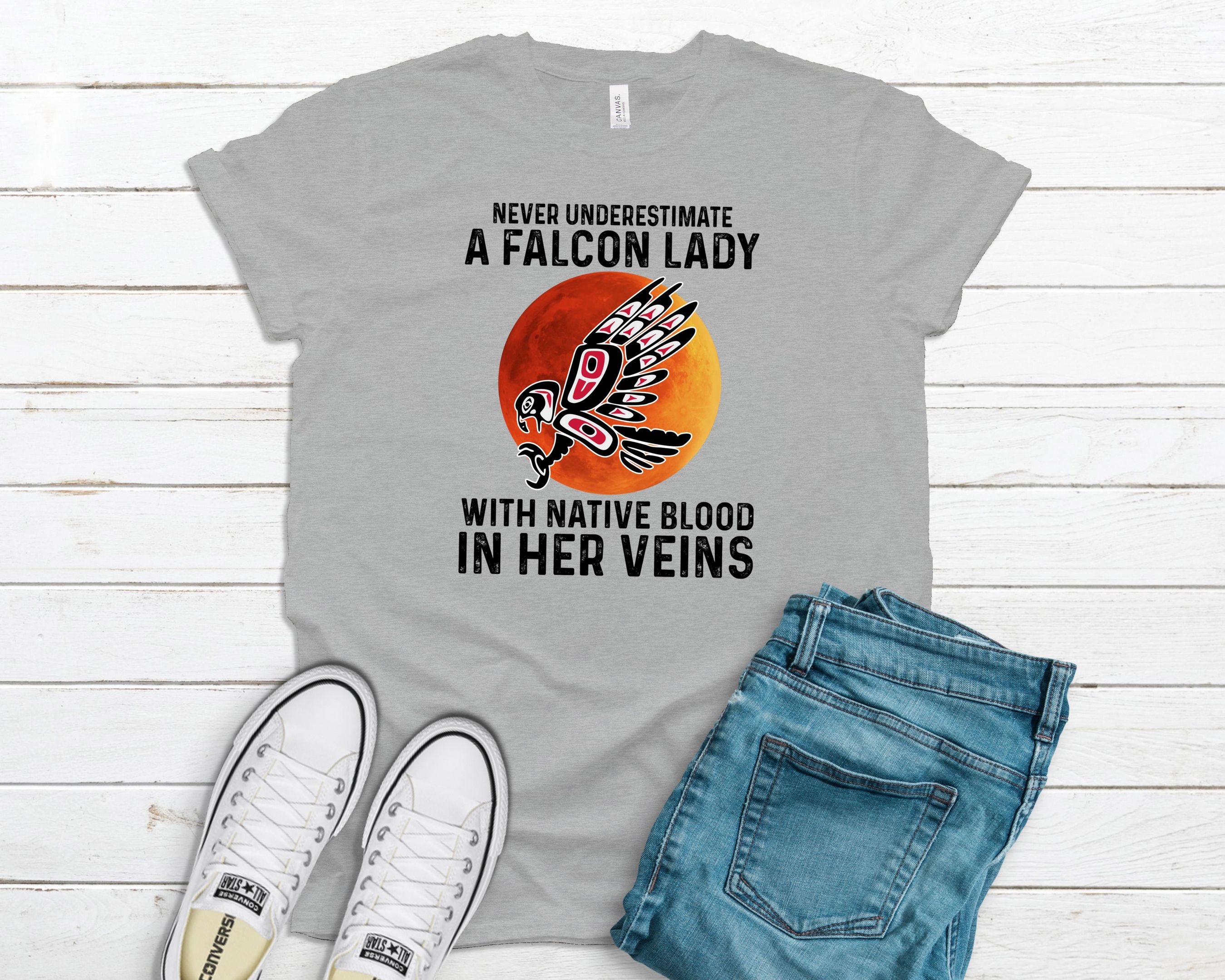 A Falcon Lady Shirt, Native Blood Shirt, Native American Zodiac Sign Shirt