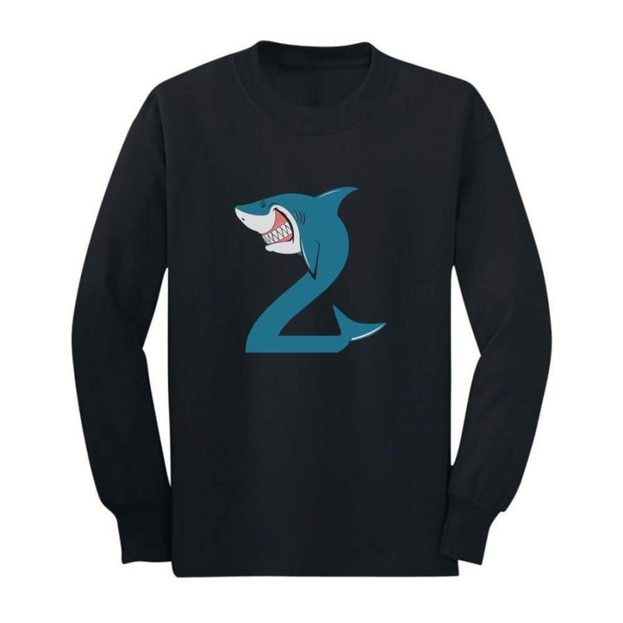 2nd Birthday Shark Two Year Old Toddler/Kids Long sleeve T-Shirt