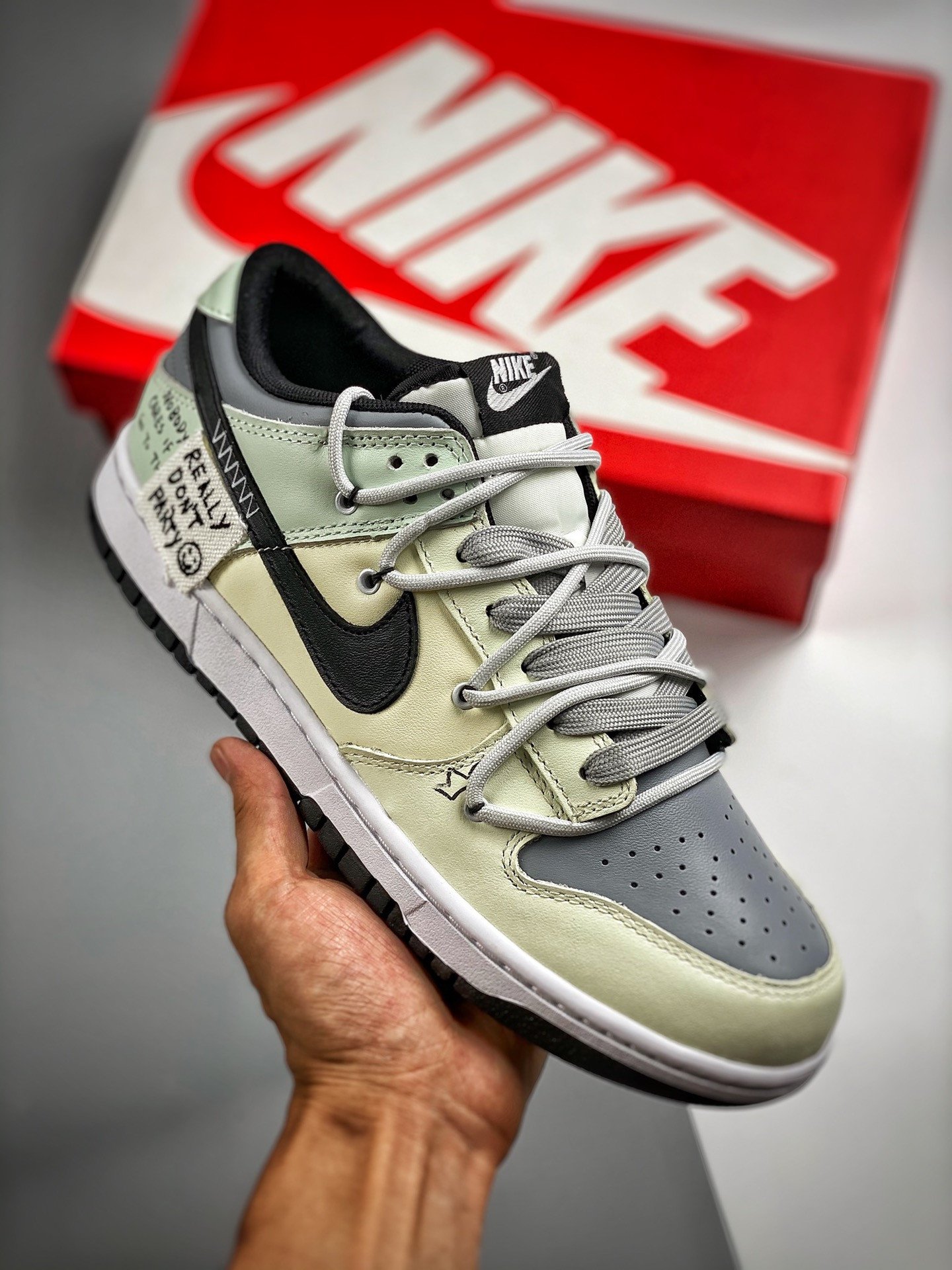 Custom Nike Dunk Low White Grey Black 5340969