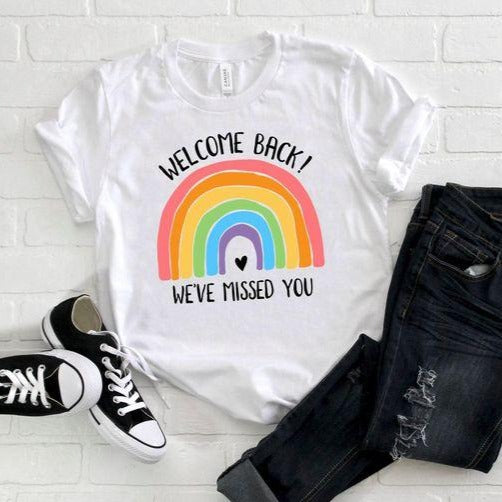 Welcome Back We’Ve Missed You Rainbow Back To School Teacher Gift Standard/Premium T-Shirt