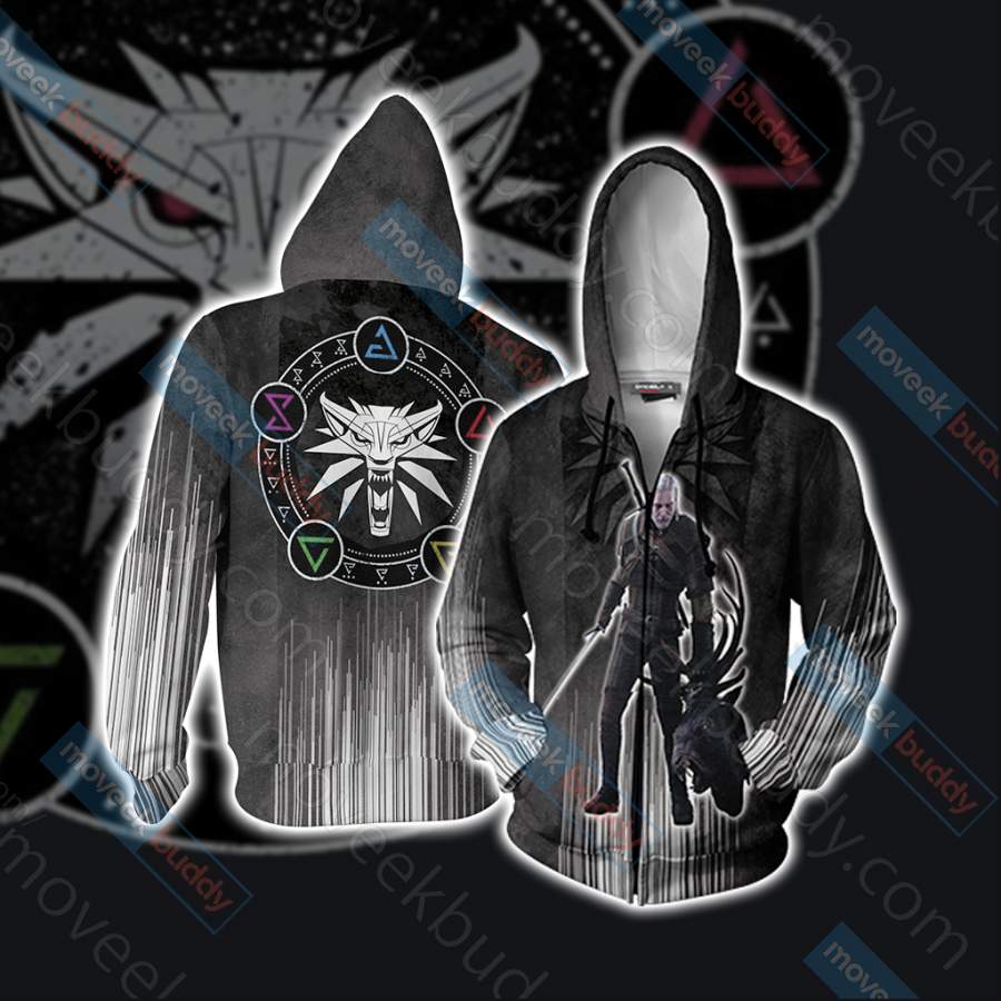 The Witcher Zip Up All-over print unisex pullover hoodie