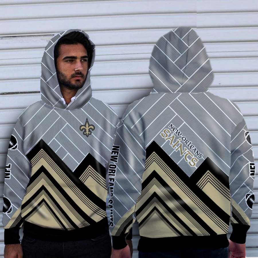 Black Cross Line New Orleans Saints Hoodie