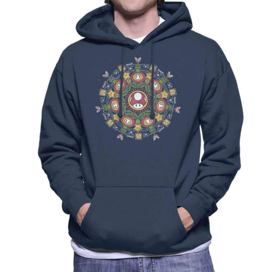 Super Mario 1UP Mandala Men’s Hooded Sweatshirt