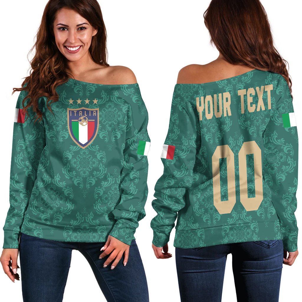 (Custom) Italia New Style Women’s Off Shoulder Sweater Soccer A27