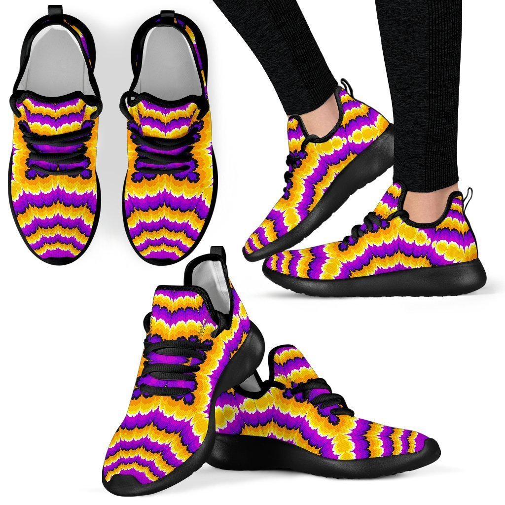 Yellow Explosion Moving Optical Illusion Mesh Knit Shoes