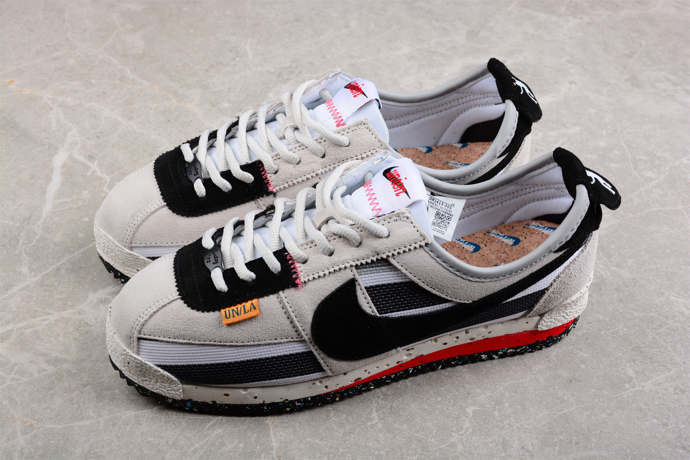 Union LA x Nike Cortez Light White Black Red Shoes Sneakers SNK514615219