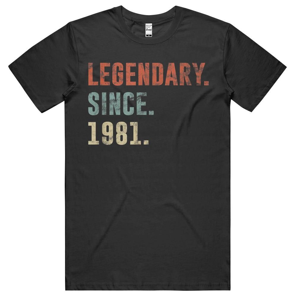 40th Retro Birthday Gifts Vintage Legendary Since 1981 Unisex Shirt