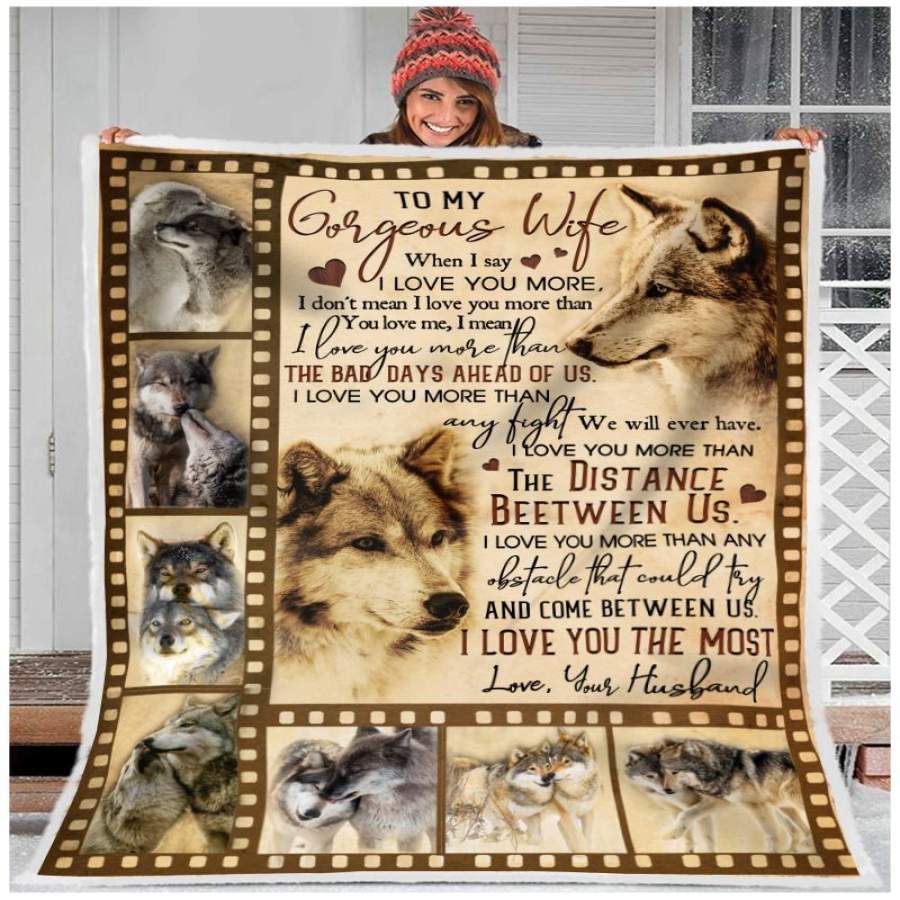 Wolf Blanket Husband Gift For Wife I Love You The Most