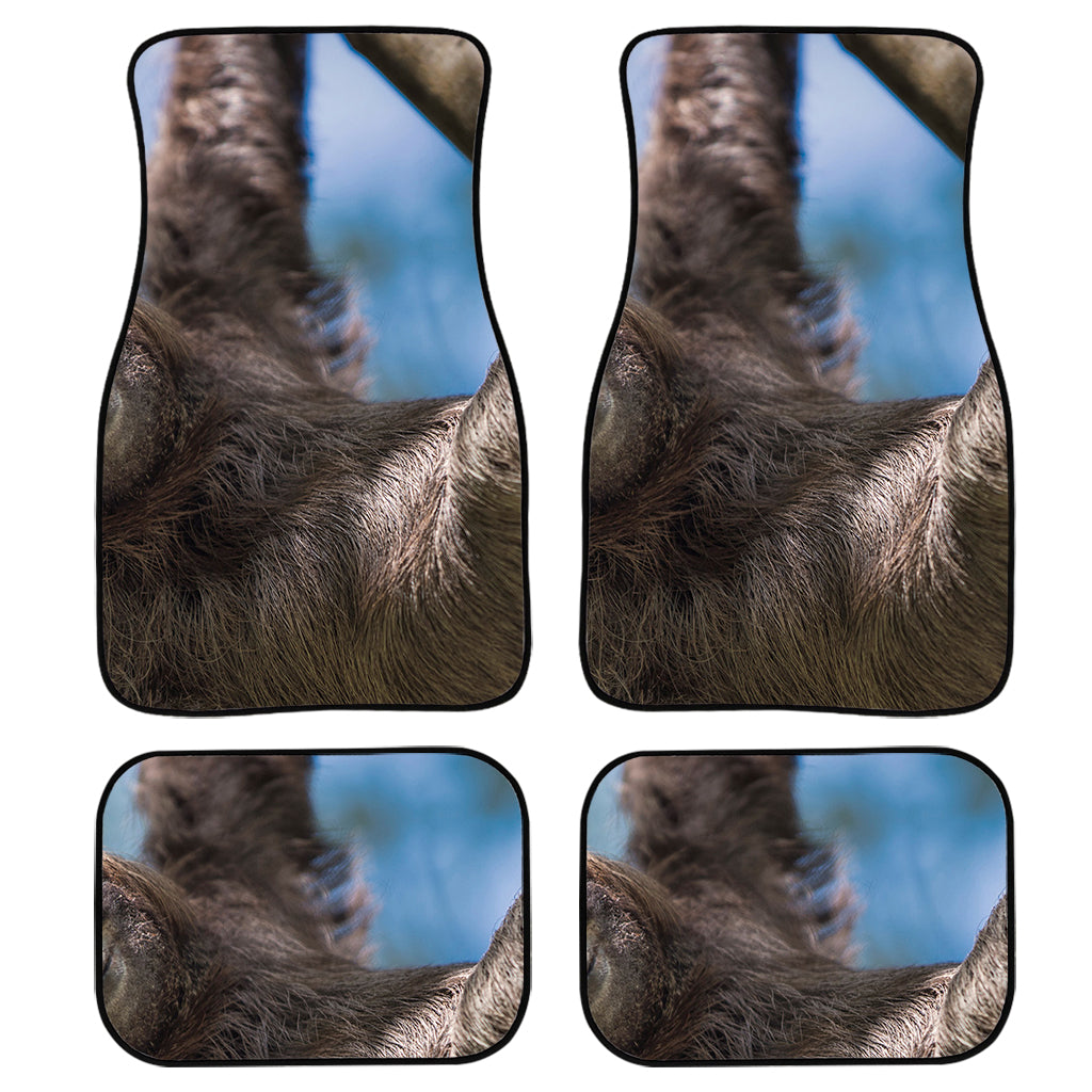 Happy Sloth Print Front And Back Car Floor Mats, Front Car Mat