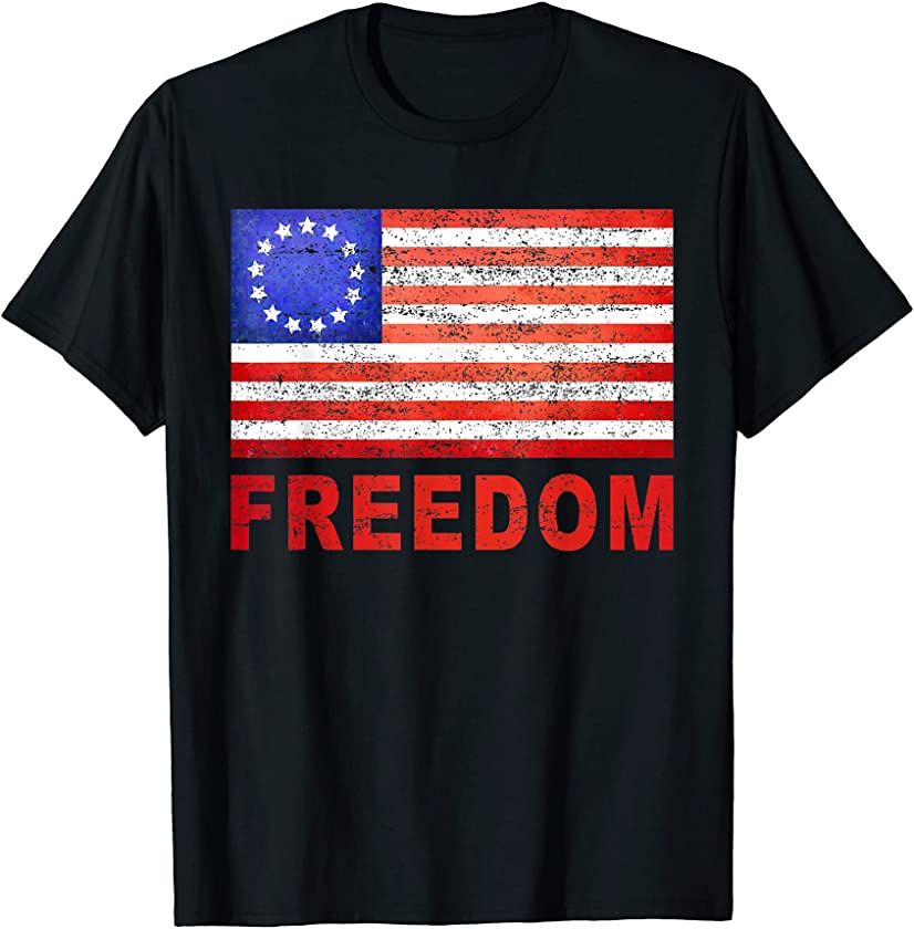 13 Star American Flag Vintage Freedom Independence Day T-Shirt