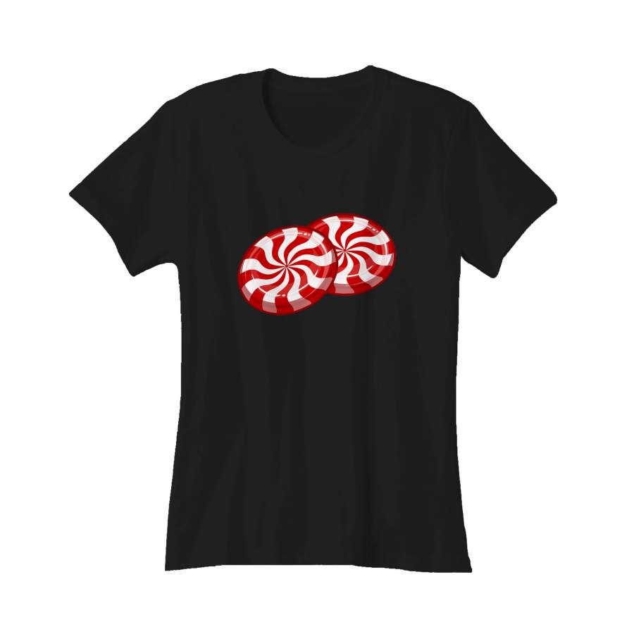 Peppermint Candy Jack Red White Stripes Mint Cane Rock Graphic Women’s T-Shirt