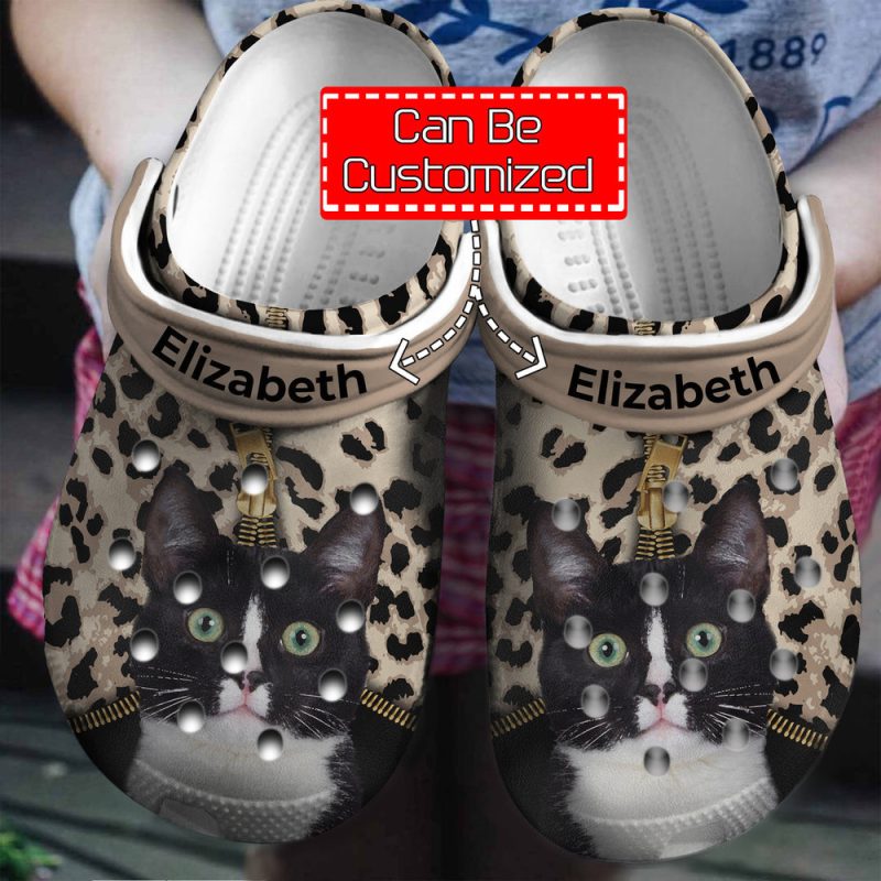 Cat – Cat Lovers Personalized Clogs Shoes With Leopard Pattern For Men And Women