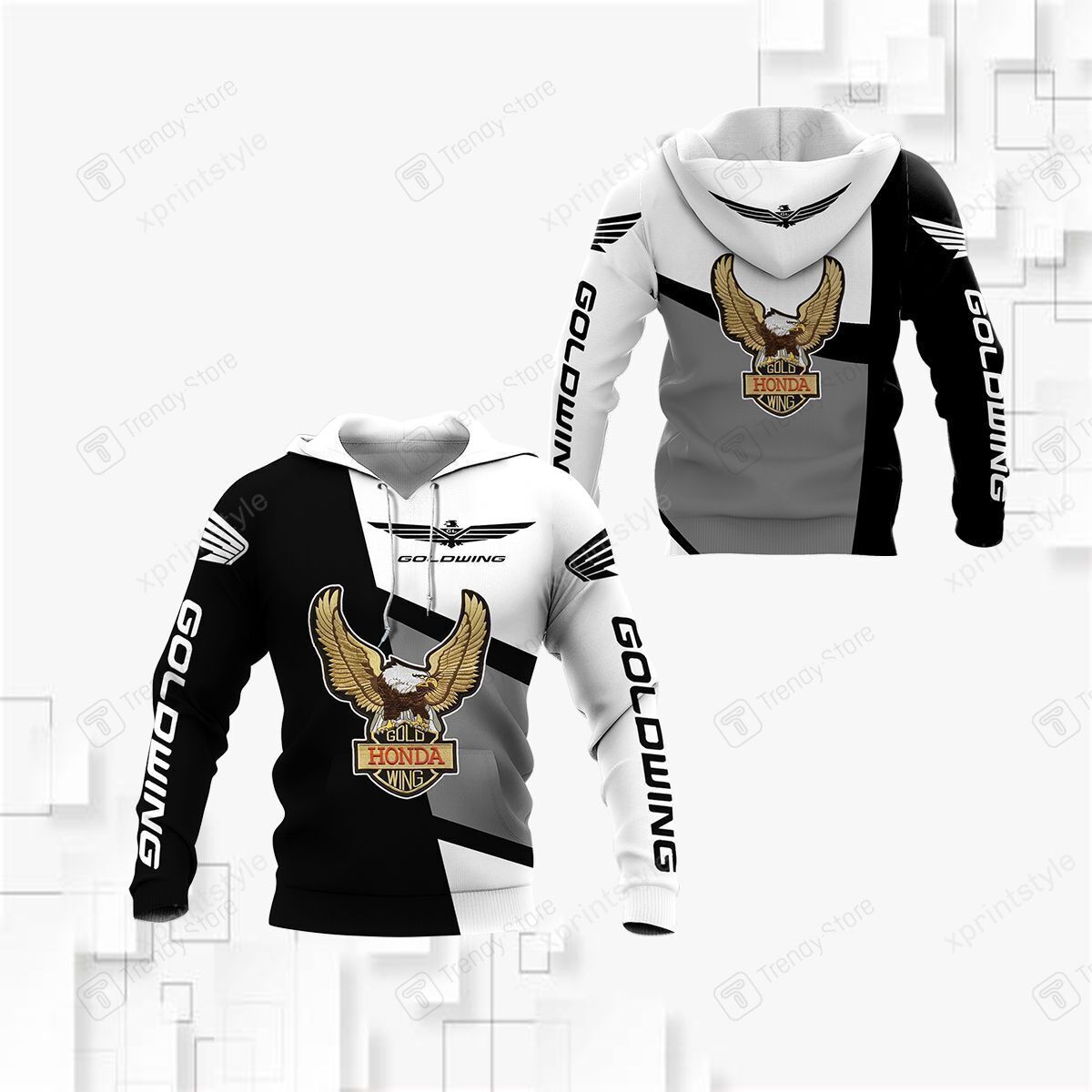 3D ALL OVER PRINTED HONDA GOLDWING SHIRTS VER 2 (WHITE)