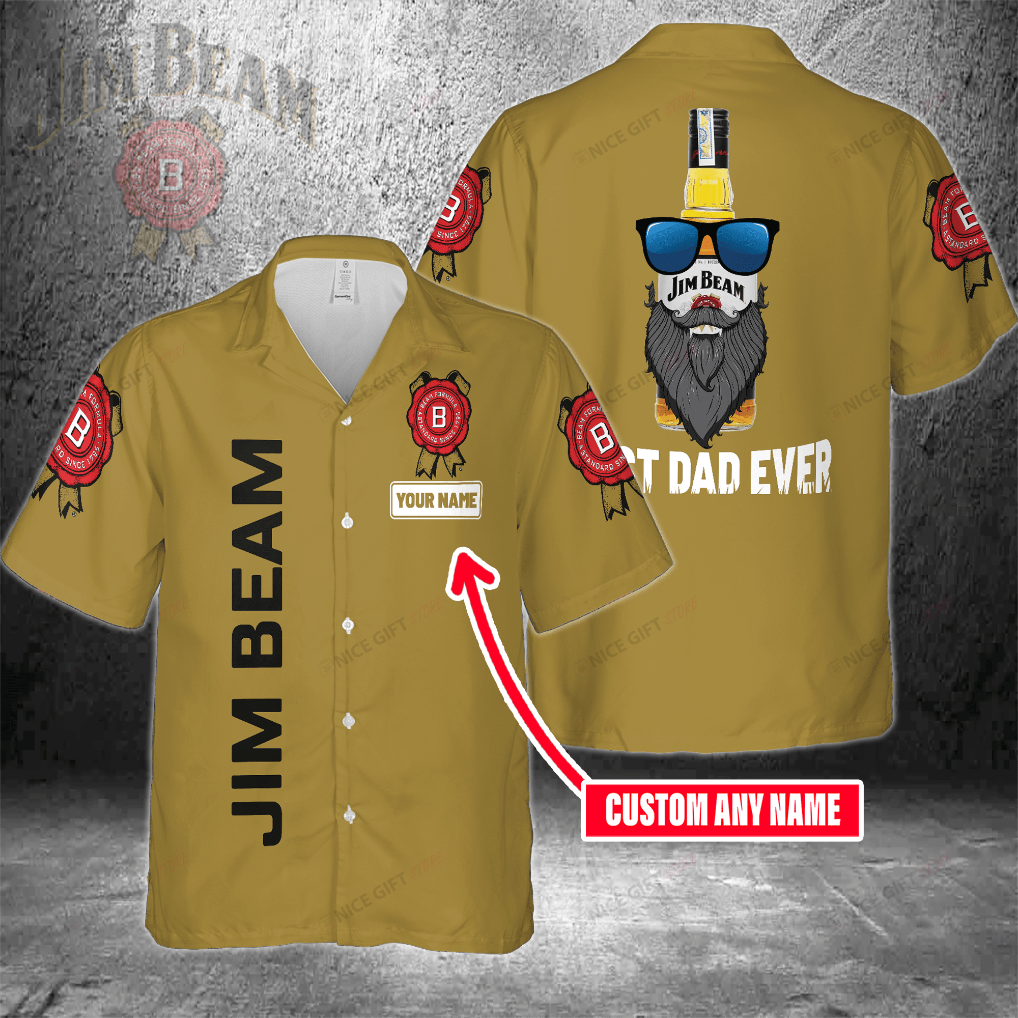 Jim Beam Custom Name Best Dad Ever Hawaiian Shirt 3Hs-M7Z4