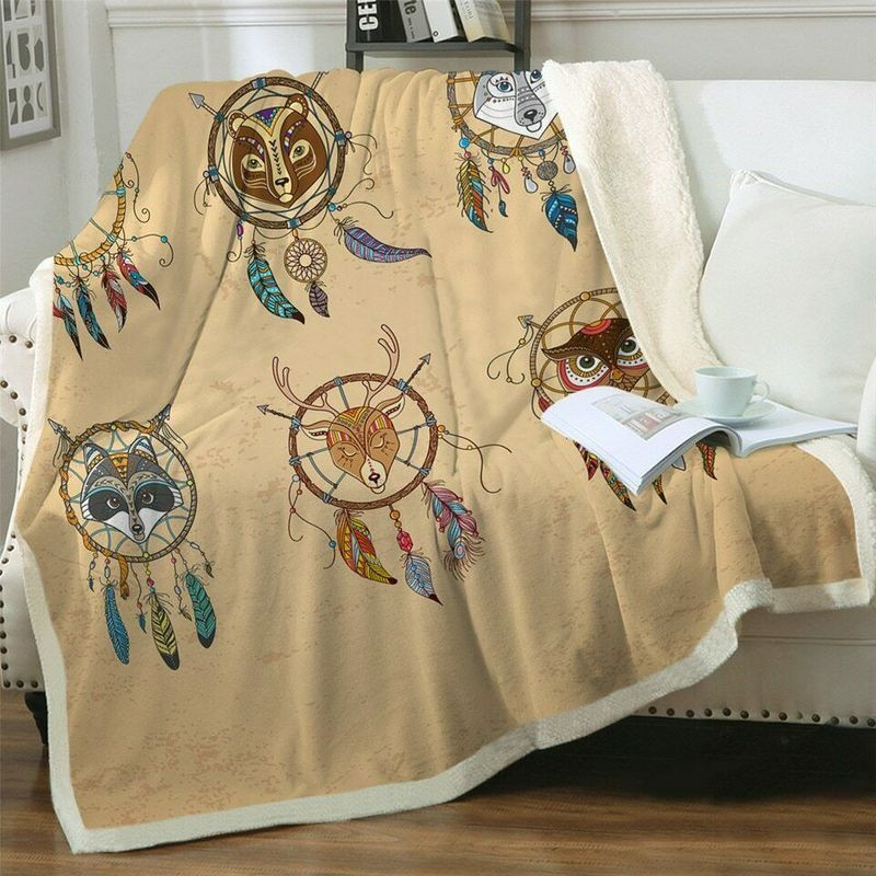 Animal Fox Dreamcatcher Wolf Premium Comfy Sofa Throw Blanket