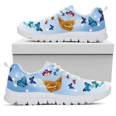 Chicken Butterfly Sneakers Shoes For Women, Shoes For Men Sneaker Custom Shoes