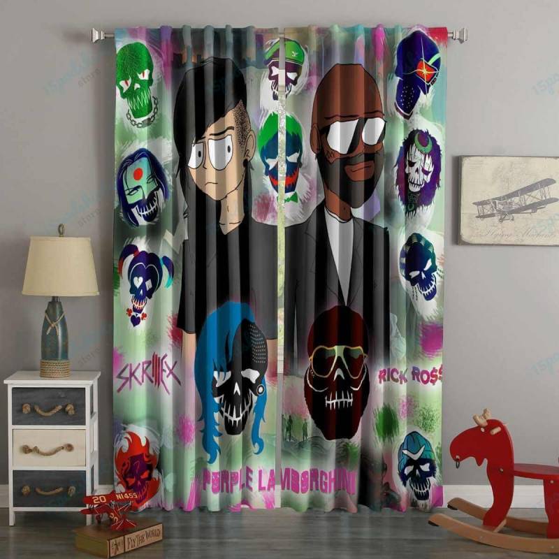 3D Printed Skrillex and Rick Ross Style Custom Living Room Curtains