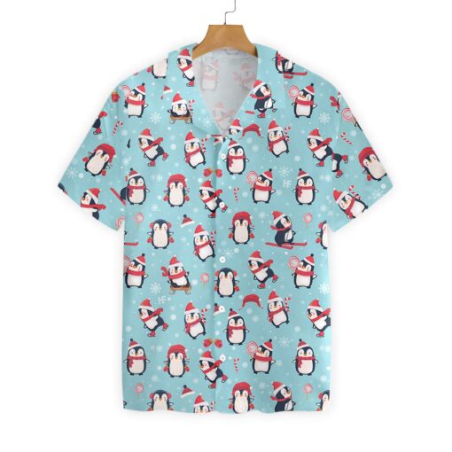 Merry Christmas Penguin Pattern Hawaiian Hawaii Shirt